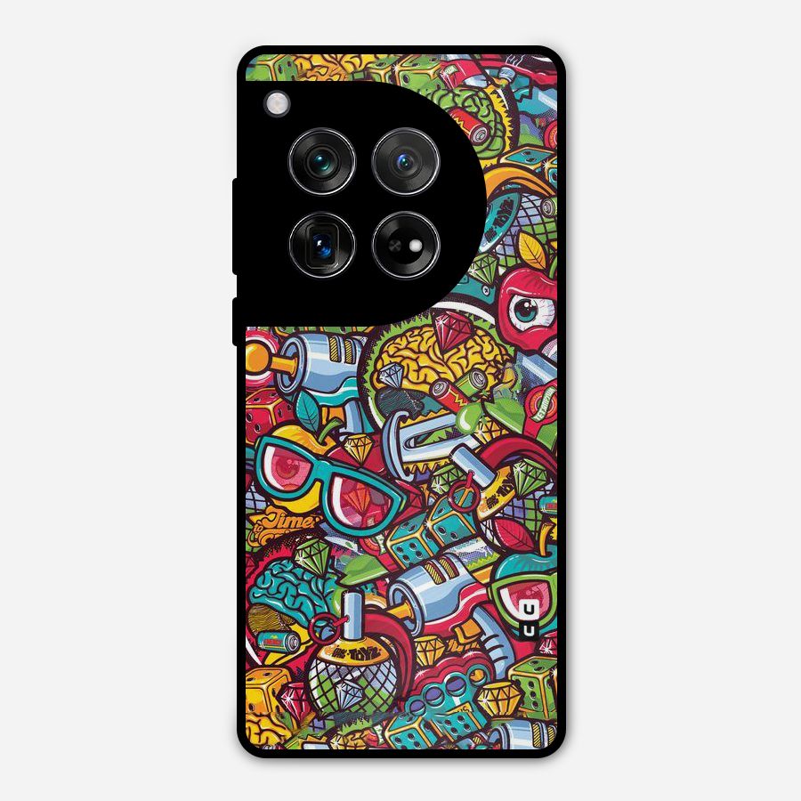 Retro Diamond Design Metal Back Case for OnePlus 12
