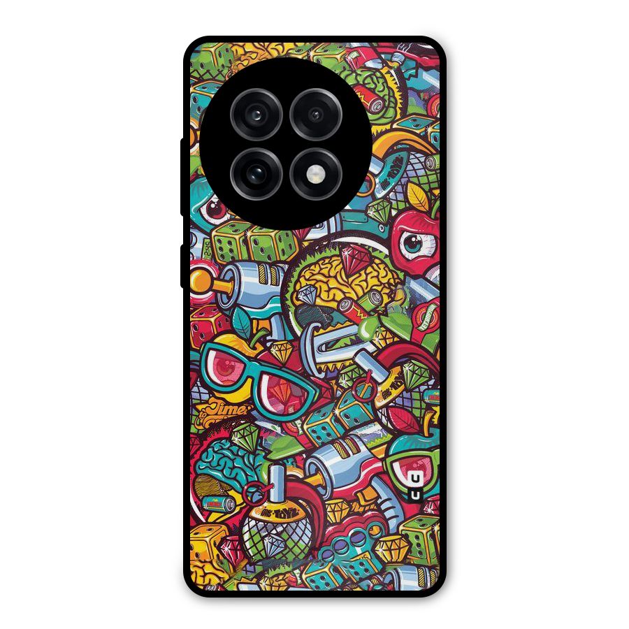 Retro Diamond Design Metal Back Case for OnePlus 13R
