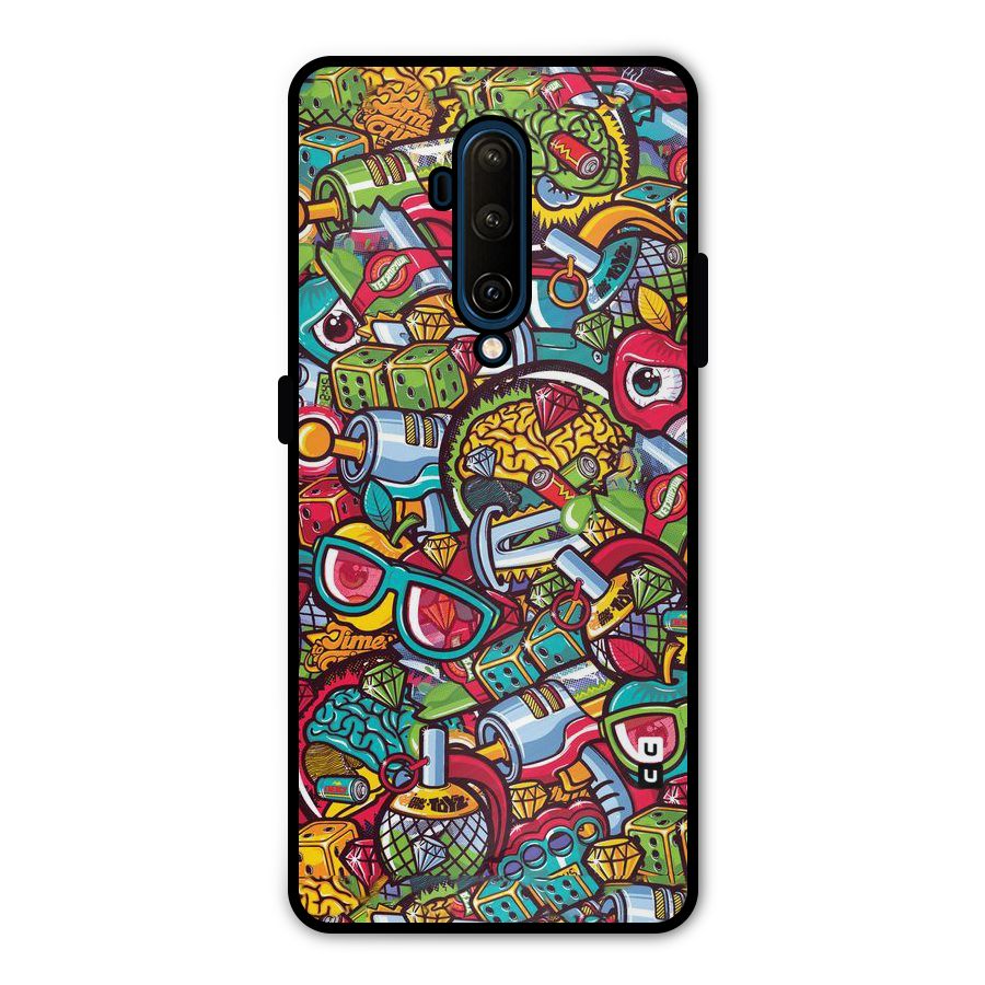 Retro Diamond Design Metal Back Case for OnePlus 7T Pro