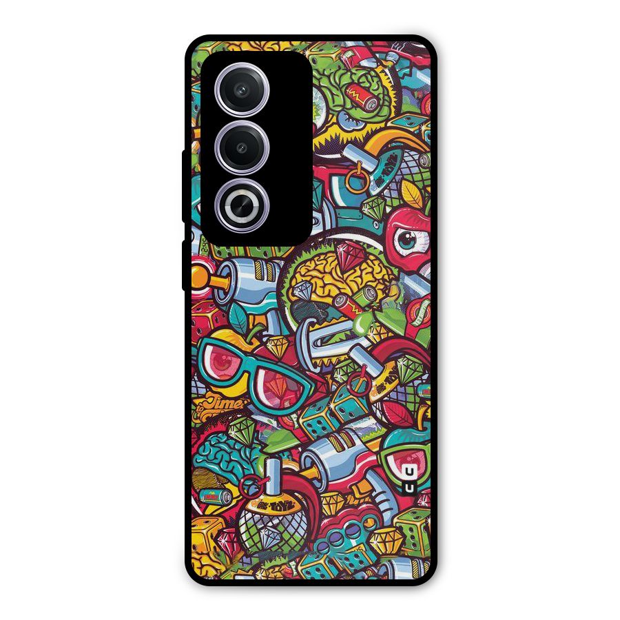 Retro Diamond Design Metal Back Case for Oppo A3 Pro
