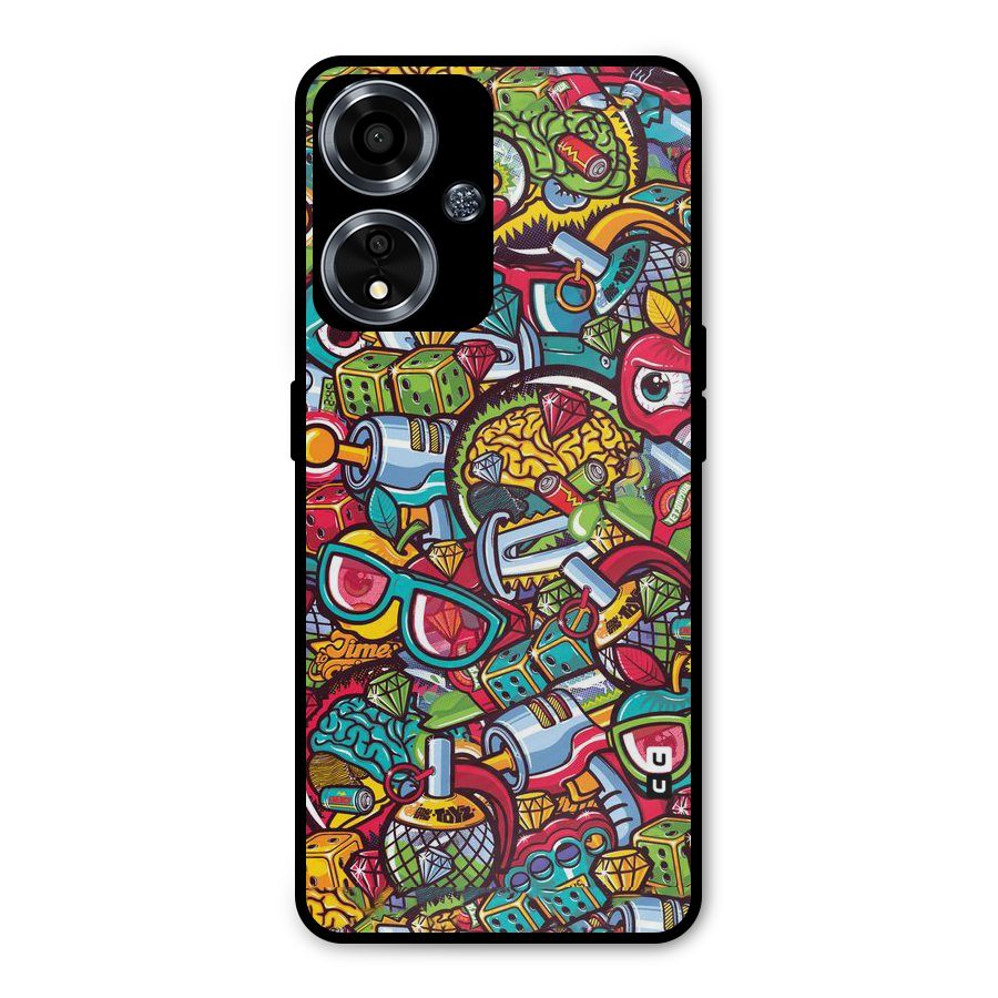 Retro Diamond Design Metal Back Case for Oppo A59