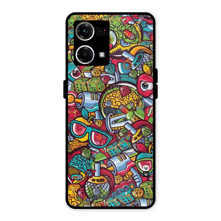 Retro Diamond Design Metal Back Case for Oppo F21s Pro 4G