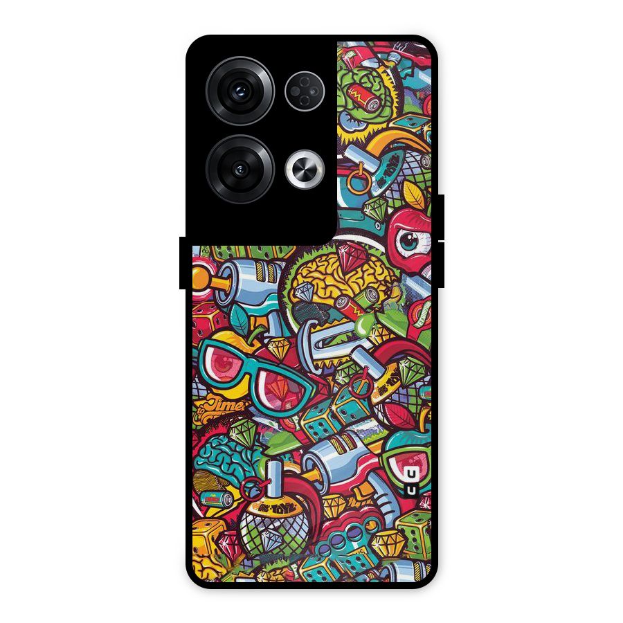 Retro Diamond Design Metal Back Case for Oppo Reno8 Pro 5G
