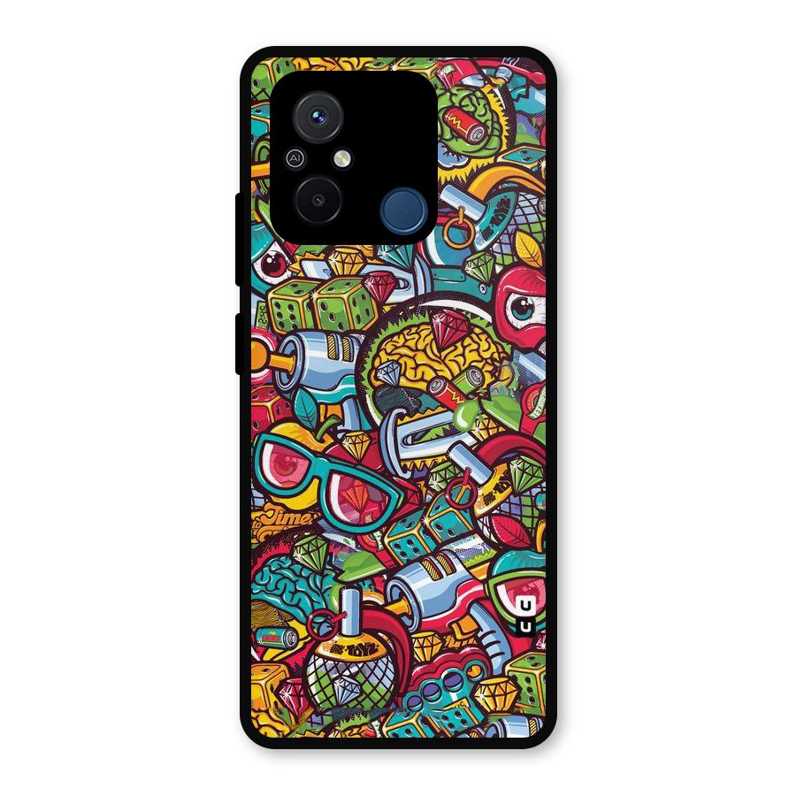 Retro Diamond Design Metal Back Case for Poco C55
