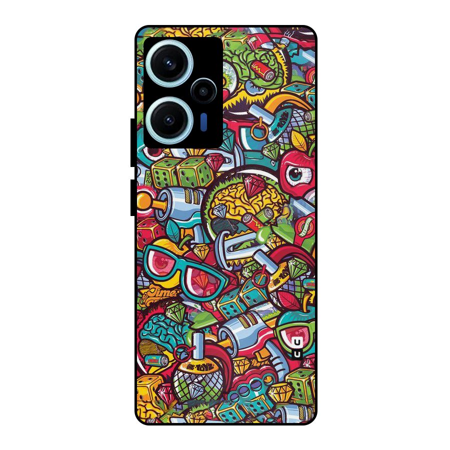Retro Diamond Design Metal Back Case for Poco F5