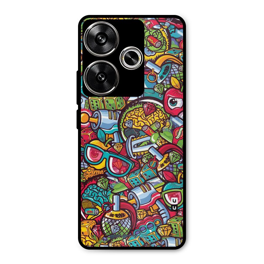 Retro Diamond Design Metal Back Case for Poco F6