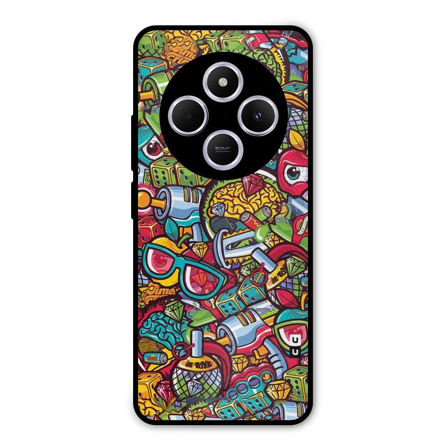 Retro Diamond Design Metal Back Case for Poco M7