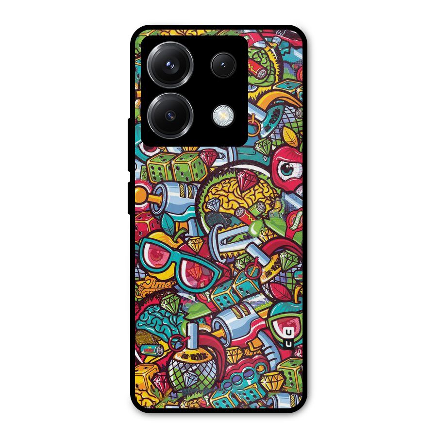 Retro Diamond Design Metal Back Case for Poco X6