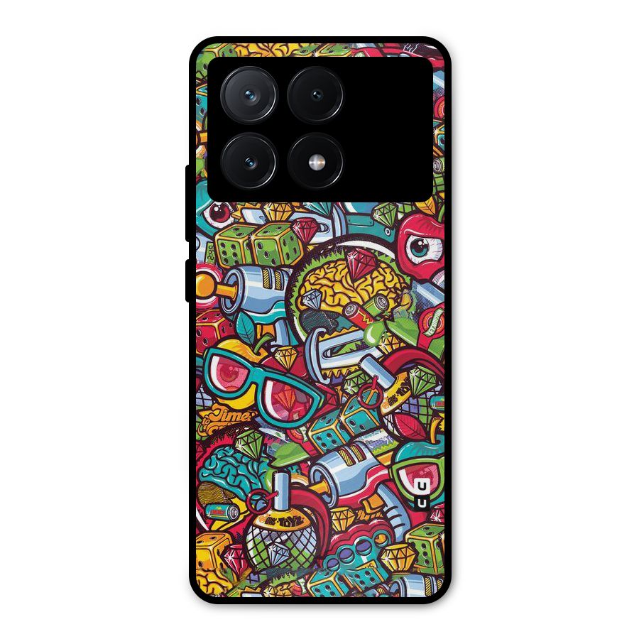 Retro Diamond Design Metal Back Case for Poco X6 Pro