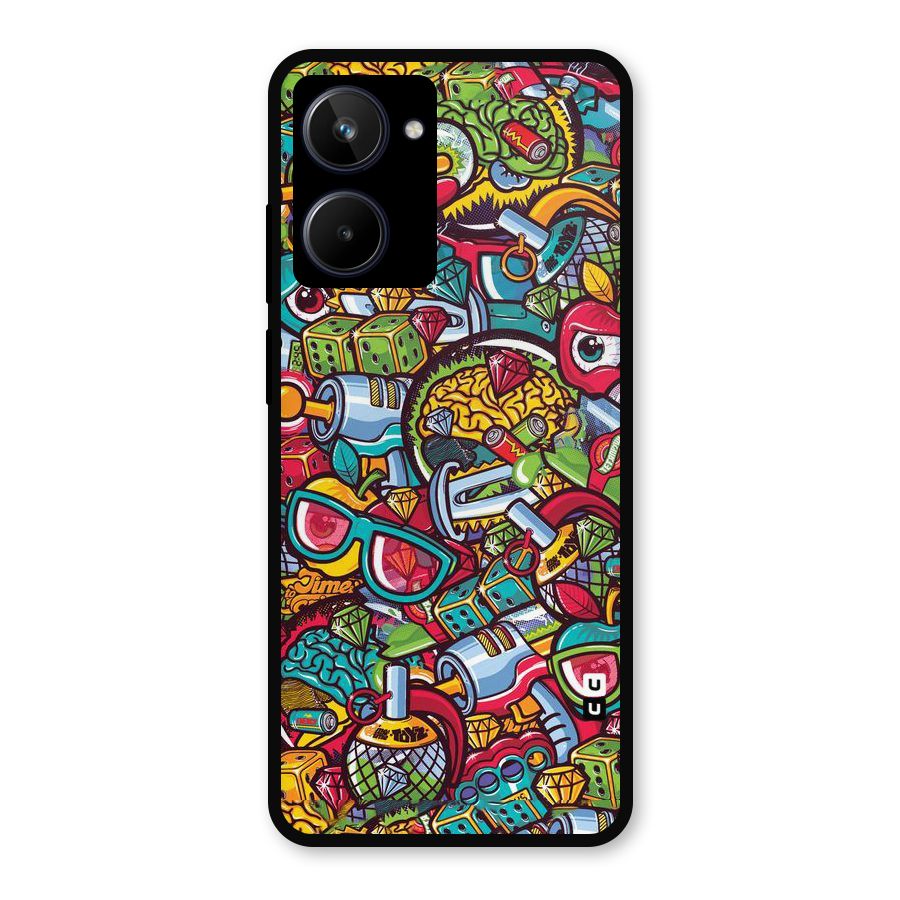 Retro Diamond Design Metal Back Case for Realme 10