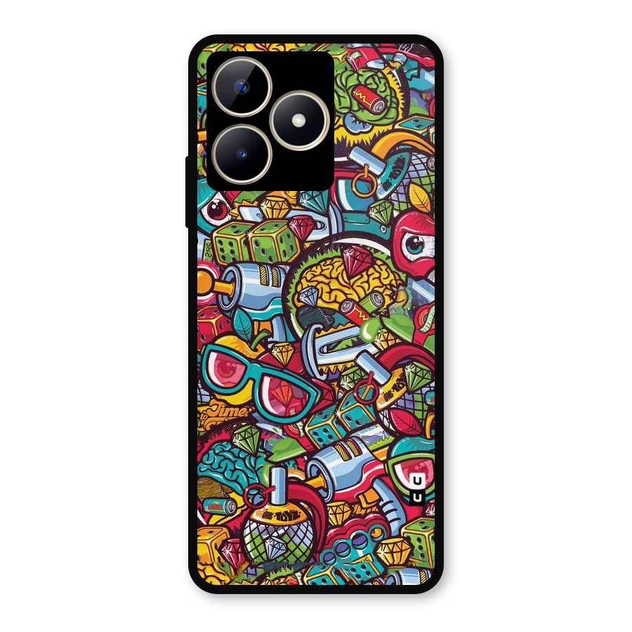 Retro Diamond Design Metal Back Case for Realme C53