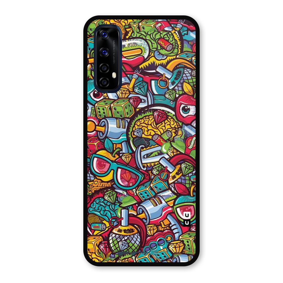 Retro Diamond Design Metal Back Case for Realme Narzo 20 Pro