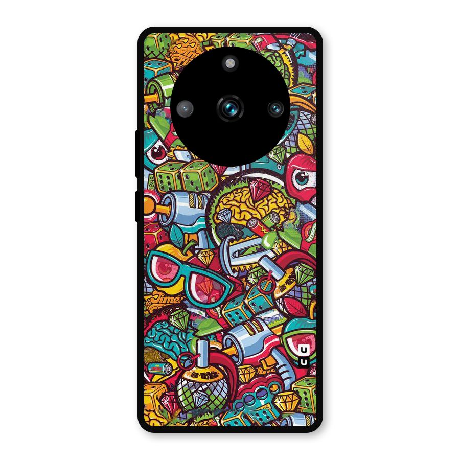 Retro Diamond Design Metal Back Case for Realme Narzo 60 Pro