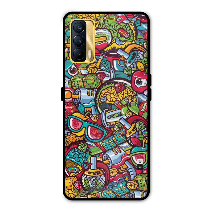 Retro Diamond Design Metal Back Case for Realme X7