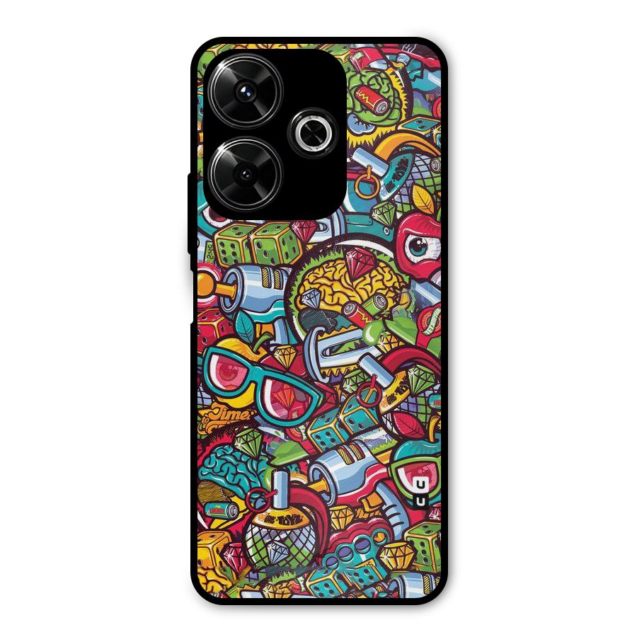 Retro Diamond Design Metal Back Case for Redmi 13 5G