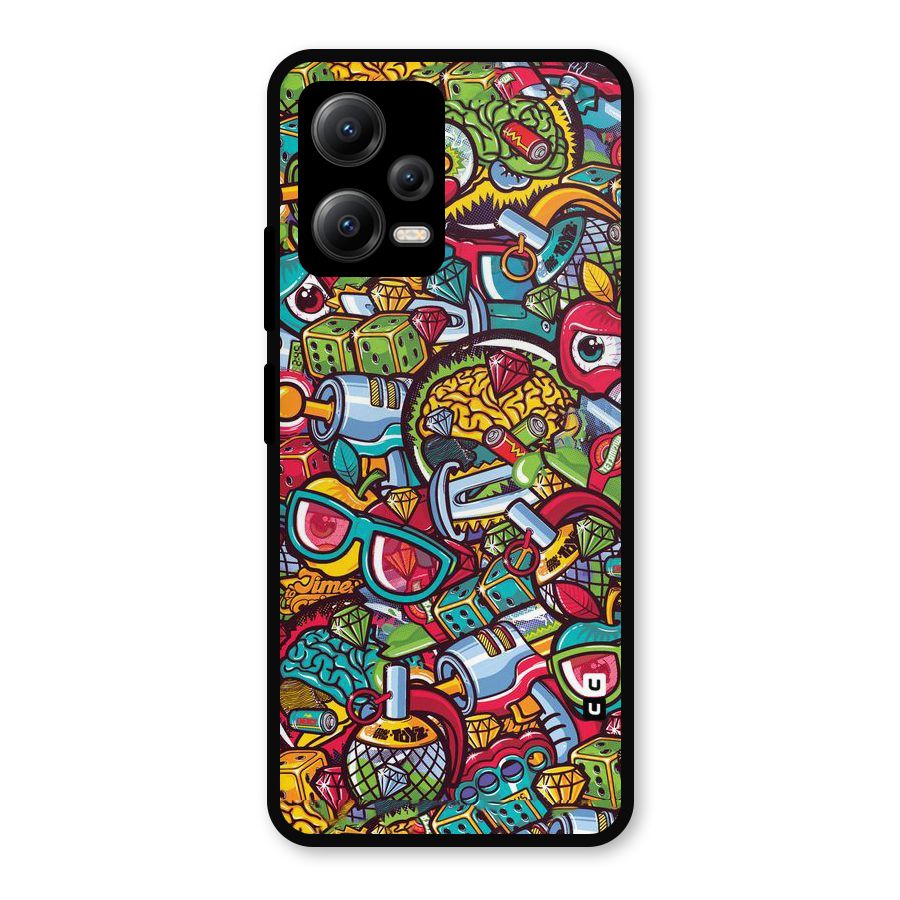 Retro Diamond Design Metal Back Case for Redmi Note 12 5G