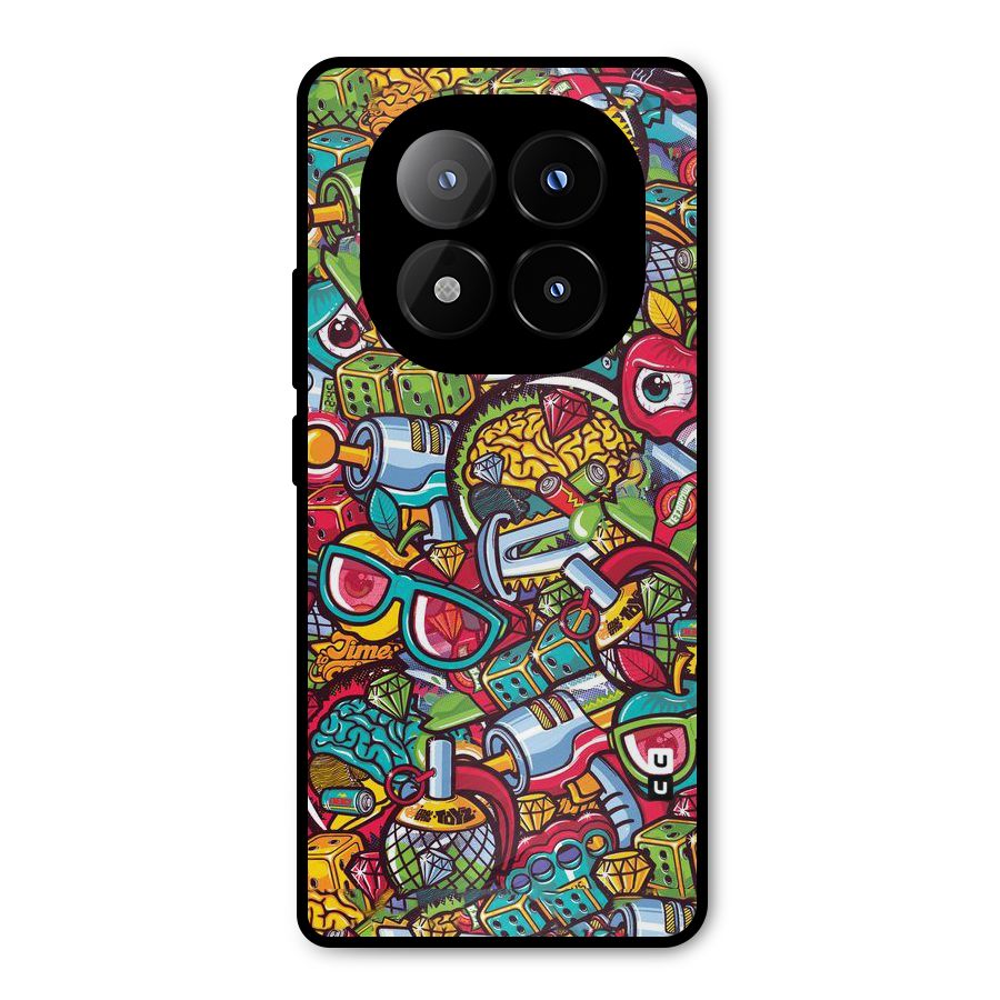 Retro Diamond Design Metal Back Case for Redmi Note 14 Pro Plus 5G