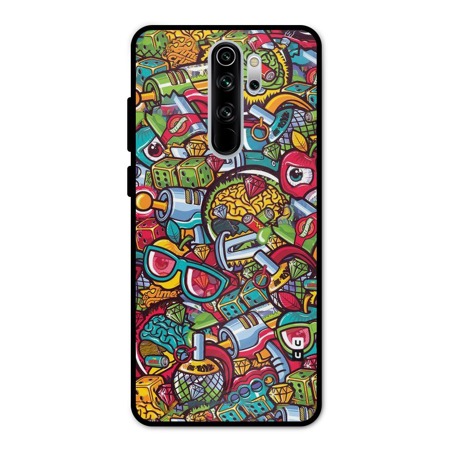 Retro Diamond Design Metal Back Case for Redmi Note 8 Pro
