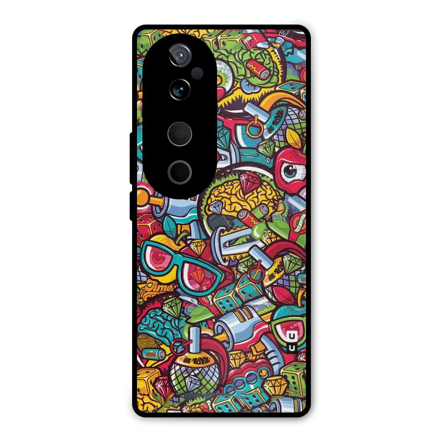 Retro Diamond Design Metal Back Case for Vivo T3 Ultra