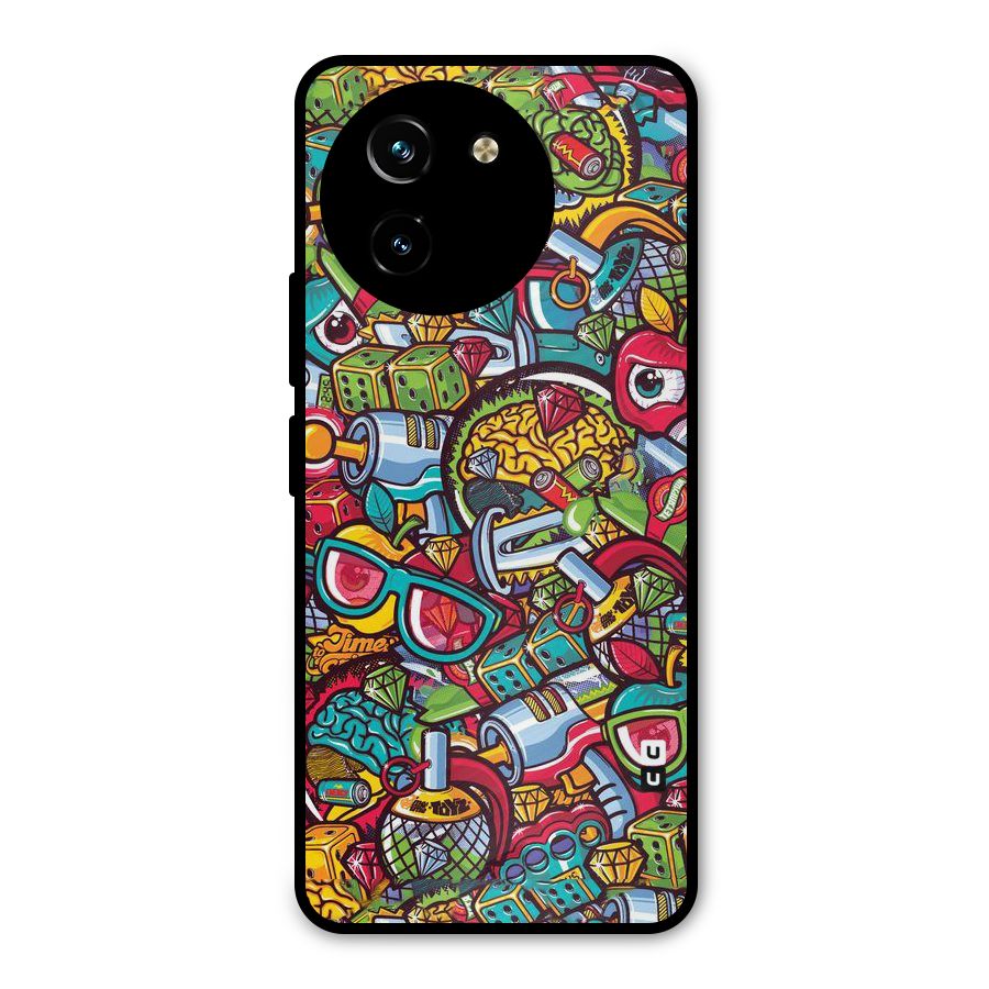 Retro Diamond Design Metal Back Case for Vivo T3x