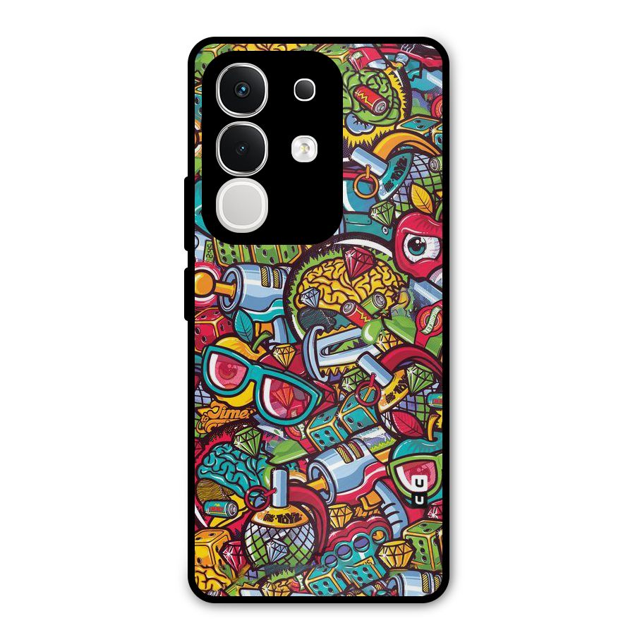 Retro Diamond Design Metal Back Case for Vivo T4x