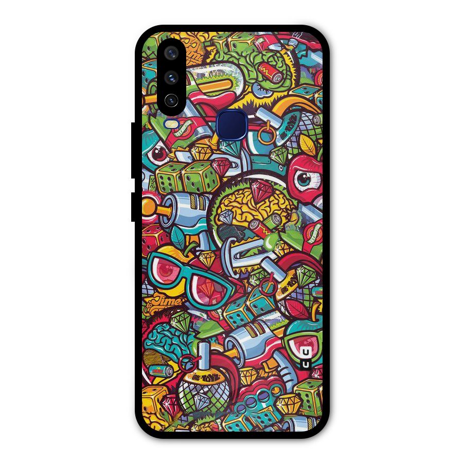Retro Diamond Design Metal Back Case for Vivo V17