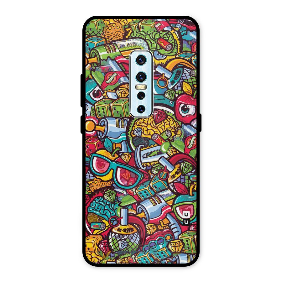 Retro Diamond Design Metal Back Case for Vivo V17 Pro