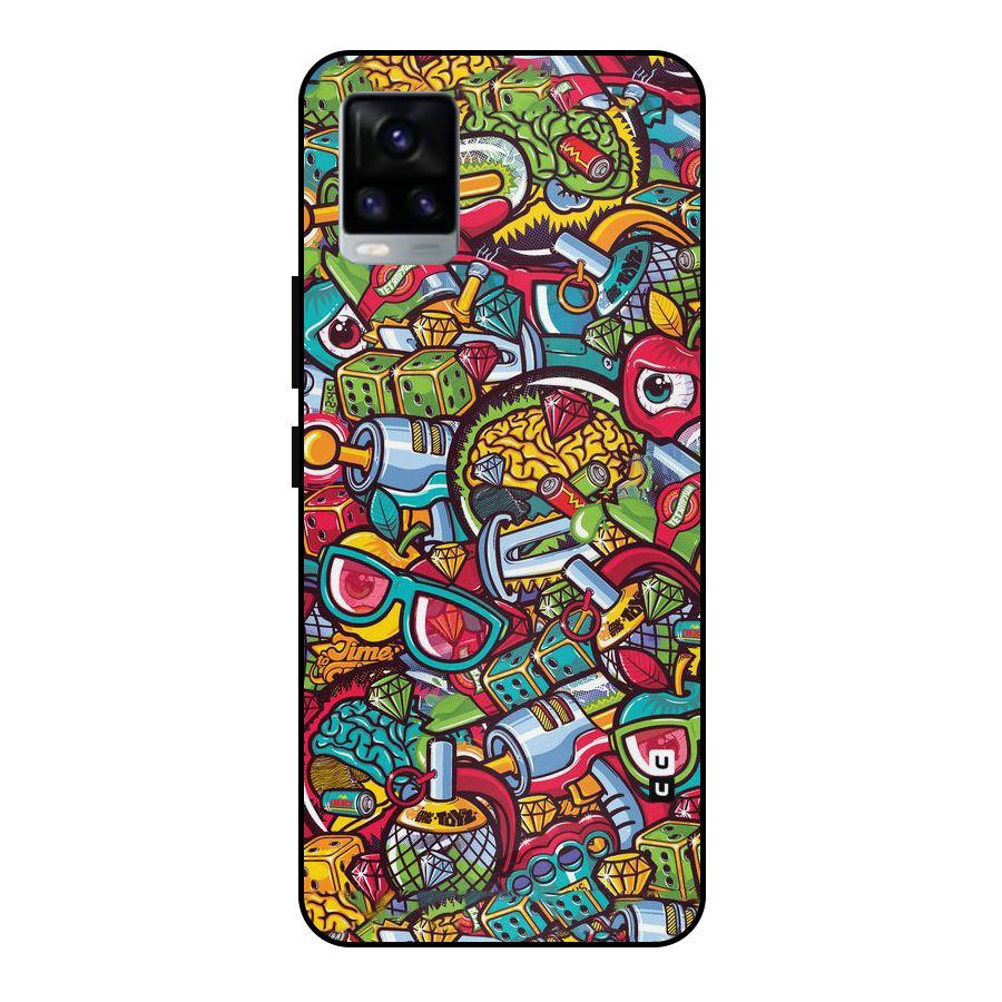 Retro Diamond Design Metal Back Case for Vivo V20