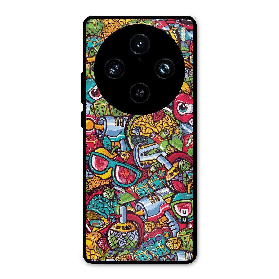 Retro Diamond Design Metal Back Case for Vivo X100 Pro