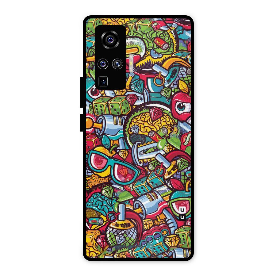Retro Diamond Design Metal Back Case for Vivo X50 Pro