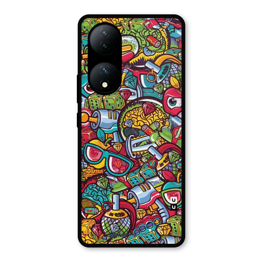 Retro Diamond Design Metal Back Case for Vivo Y100a