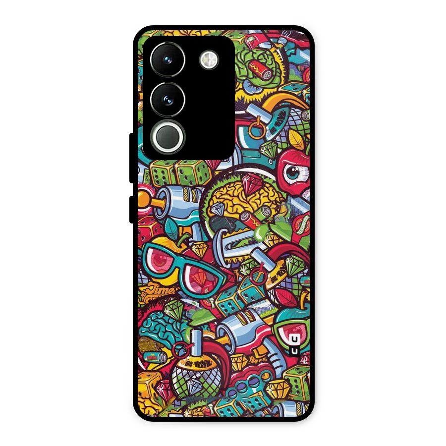 Retro Diamond Design Metal Back Case for Vivo Y200