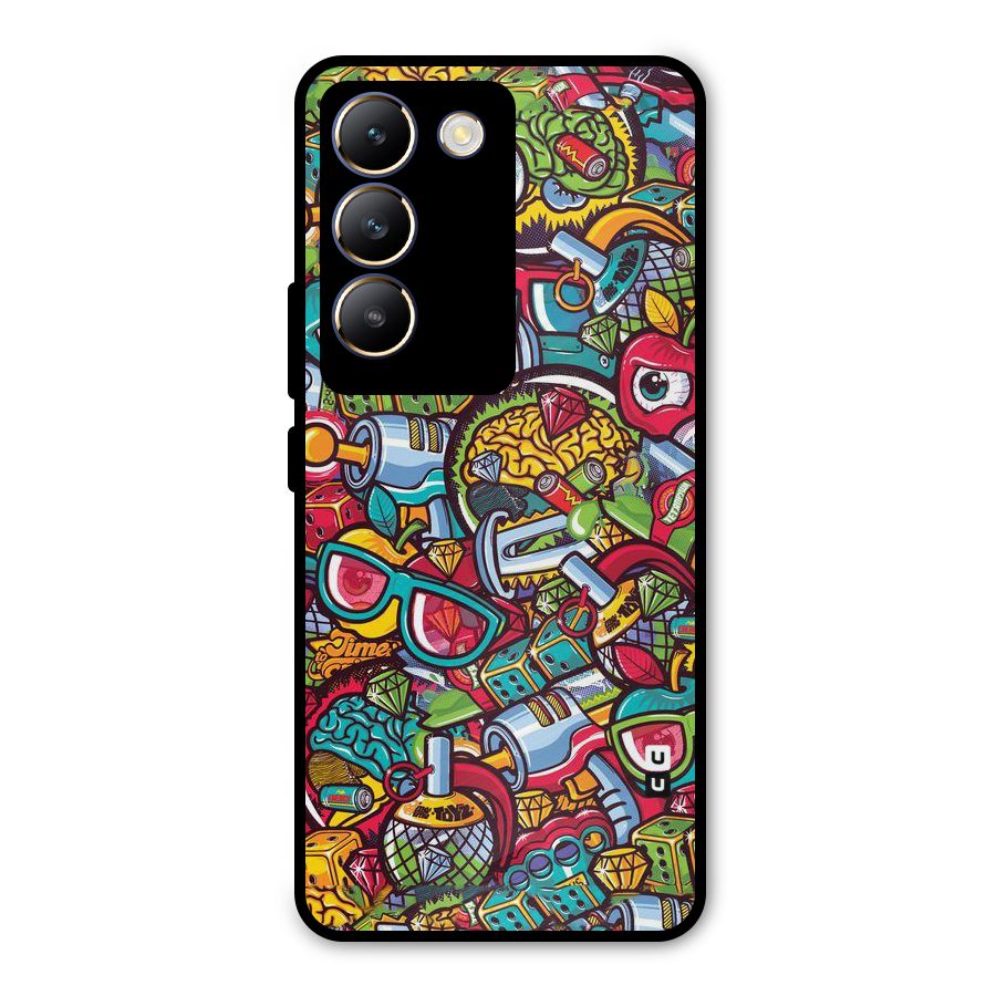 Retro Diamond Design Metal Back Case for Vivo Y200e