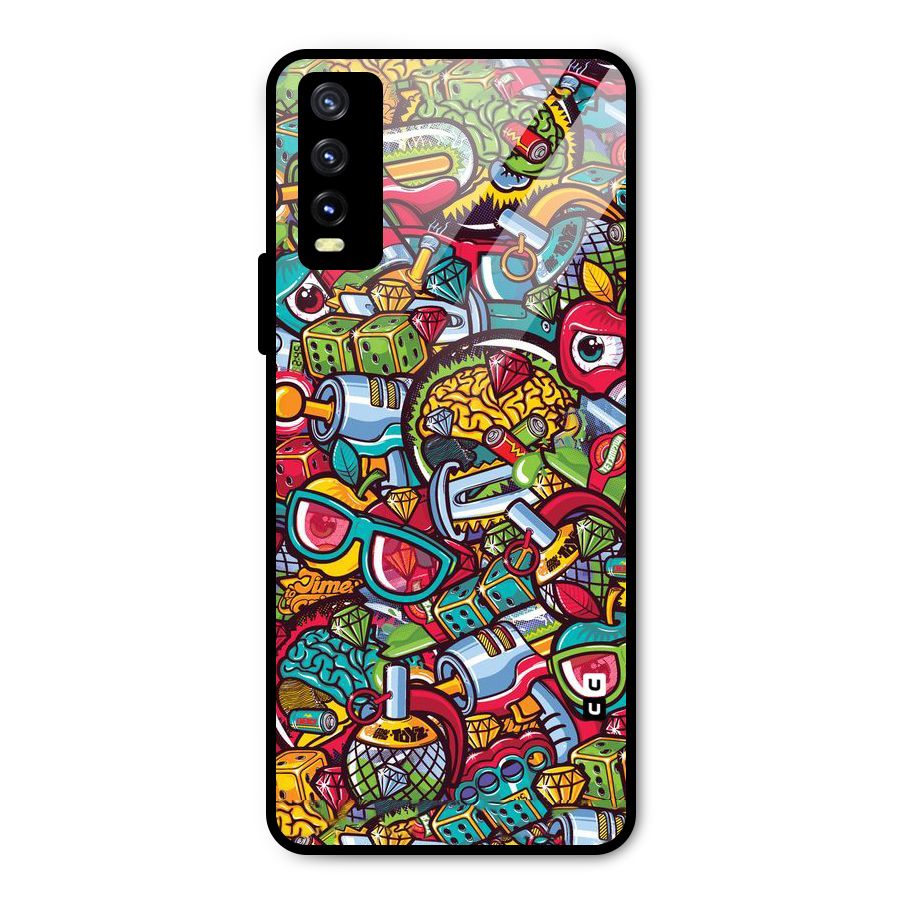 Retro Diamond Design Metal Back Case for Vivo Y20g