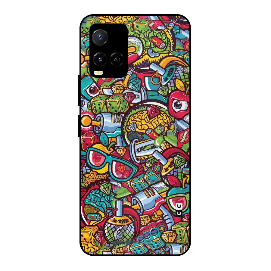 Retro Diamond Design Metal Back Case for Vivo Y21T
