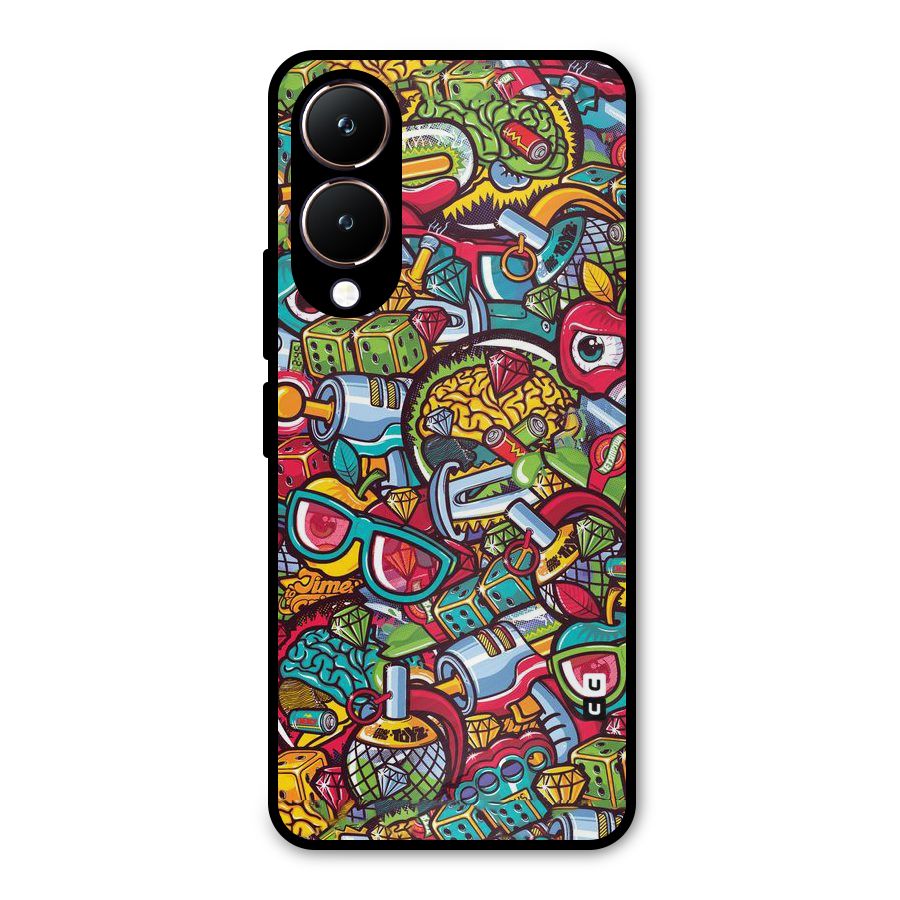 Retro Diamond Design Metal Back Case for Vivo Y28