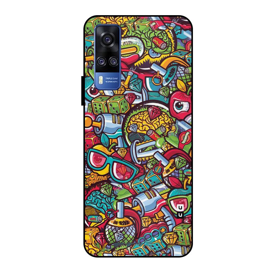 Retro Diamond Design Metal Back Case for Vivo Y51