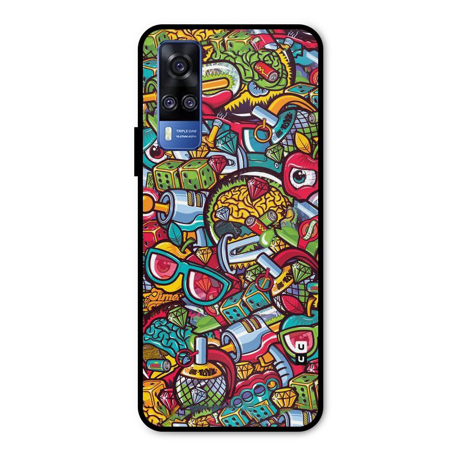 Retro Diamond Design Metal Back Case for Vivo Y51A