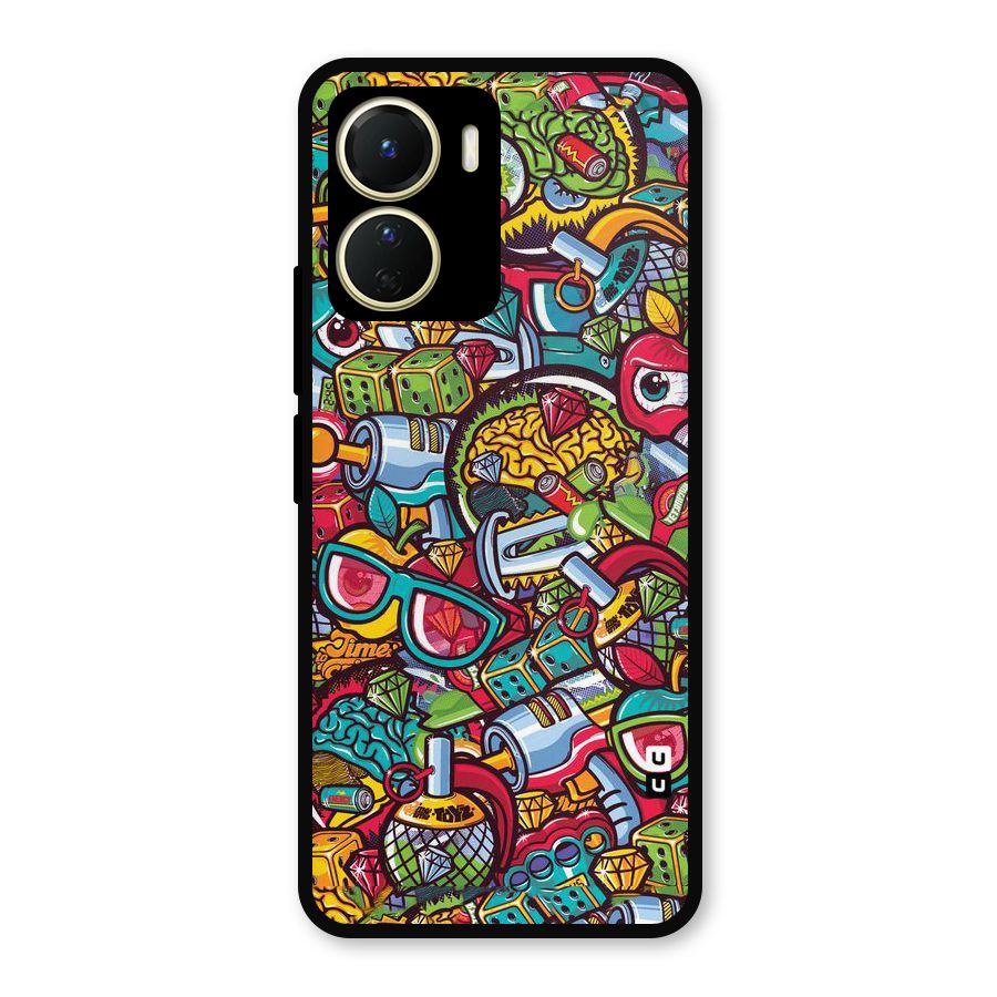 Retro Diamond Design Metal Back Case for Vivo Y56