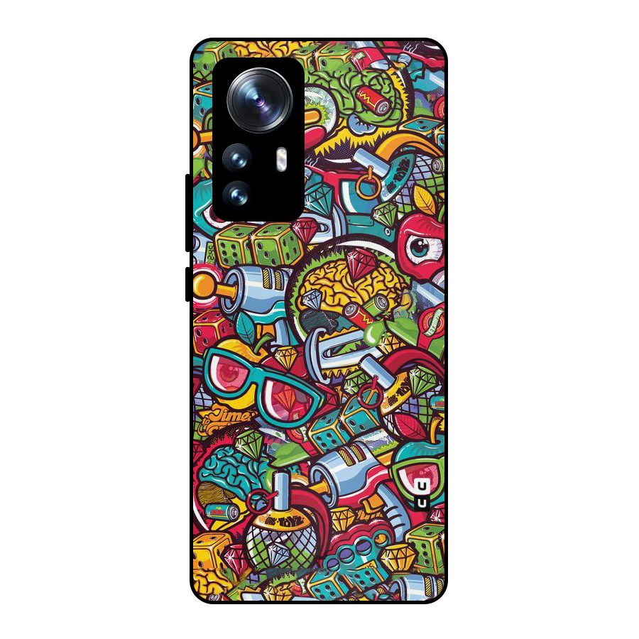Retro Diamond Design Metal Back Case for Xiaomi 12 Pro