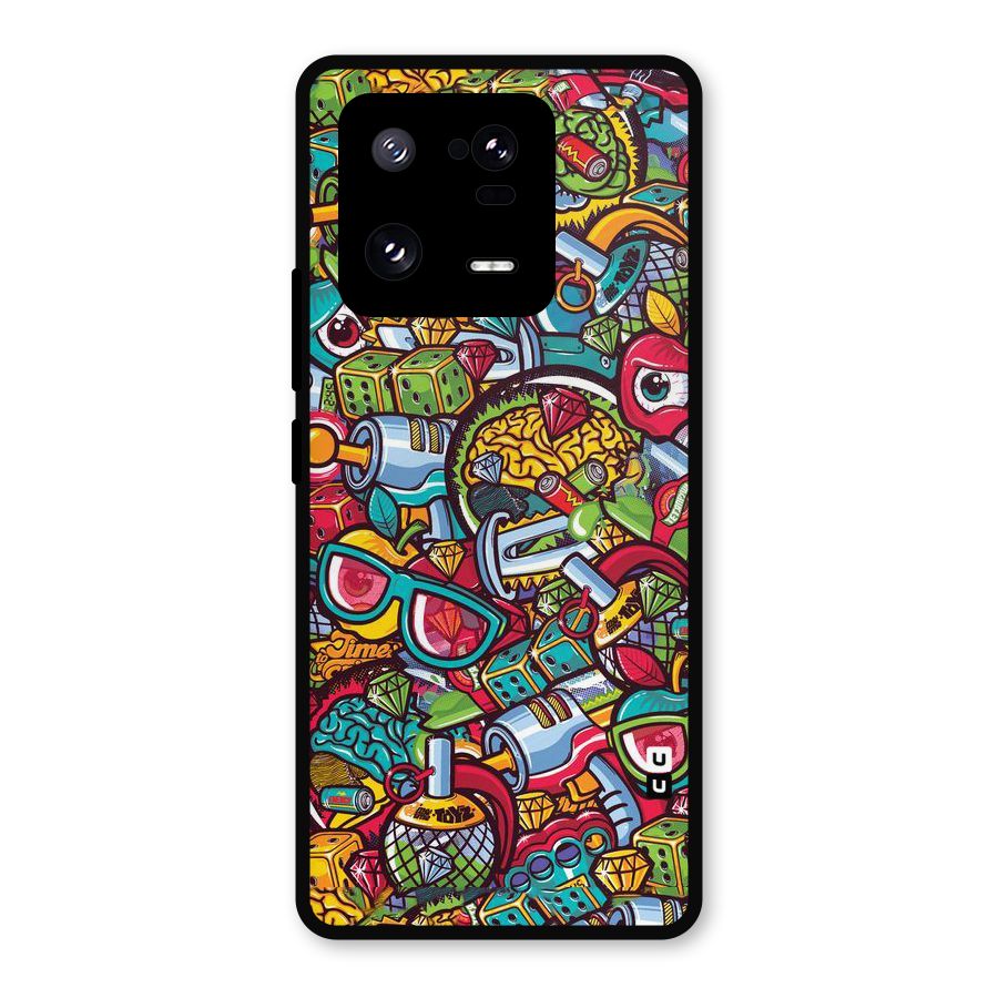 Retro Diamond Design Metal Back Case for Xiaomi 13 Pro