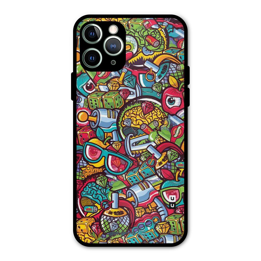 Retro Diamond Design Metal Back Case for iPhone 11 Pro Max