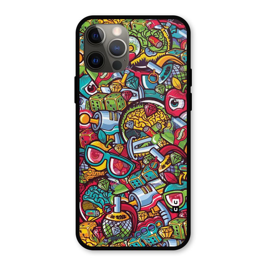 Retro Diamond Design Metal Back Case for iPhone 12 Pro
