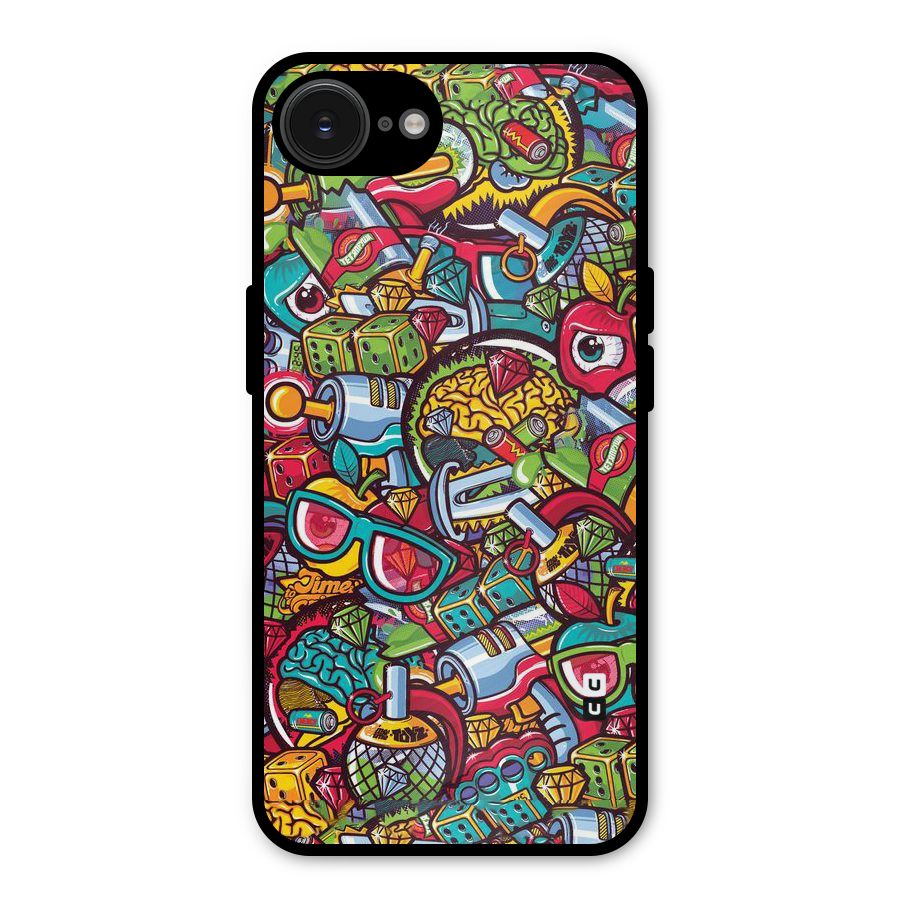 Retro Diamond Design Metal Back Case for iPhone 16e