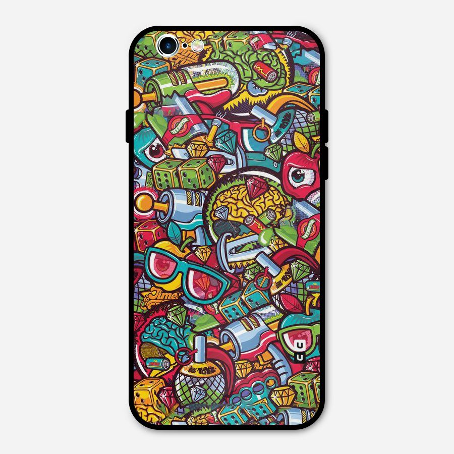 Retro Diamond Design Metal Back Case for iPhone 6 6s