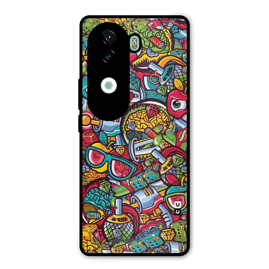 Retro Diamond Design Metal Back Case for iQOO Z9s