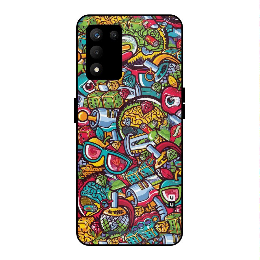 Retro Diamond Design Metal Back Case for realme 9 5G SE