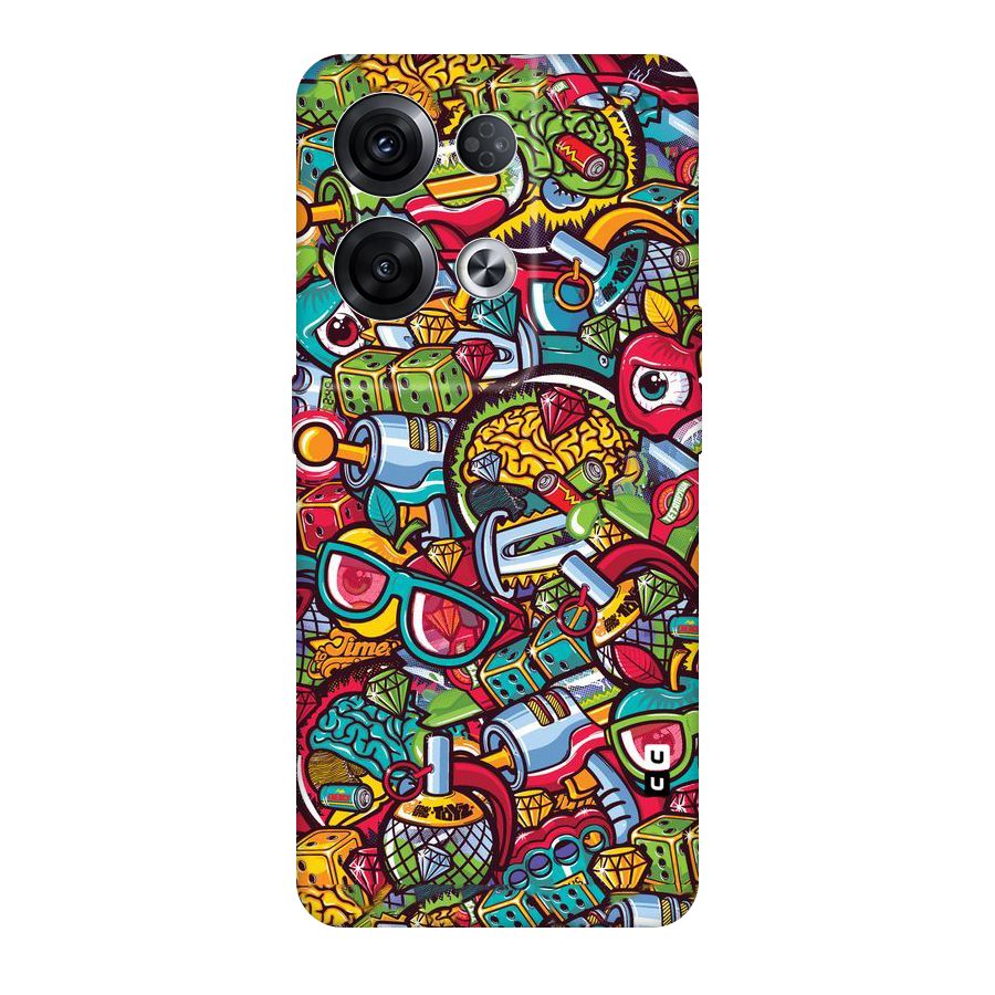 Retro Diamond Design Original Polycarbonate Back Case for Oppo Reno8 Pro 5G