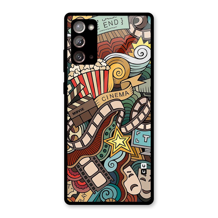 Retro Doodle Art Glass Back Case for Galaxy Note 20