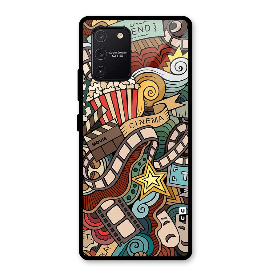 Retro Doodle Art Glass Back Case for Galaxy S10 Lite